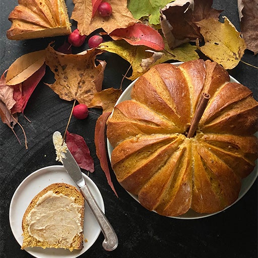 Ginger Pumpkin Braid shaped into a Pumpkin