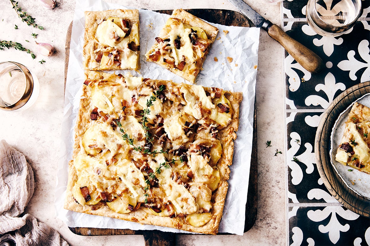 Tartiflette Tart with Rye Puff Pastry