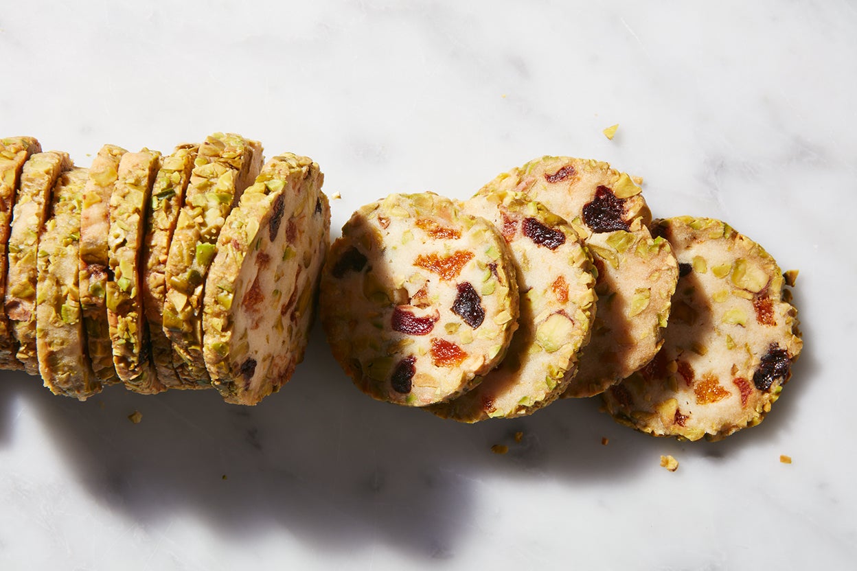 PistachioCrusted Icebox Cookies Recipe King Arthur Baking