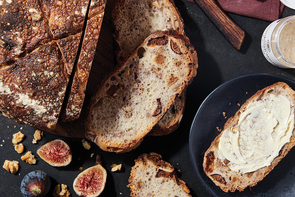 Fig Sourdough Whole Wheat Bread Recipe with Onion + Thyme