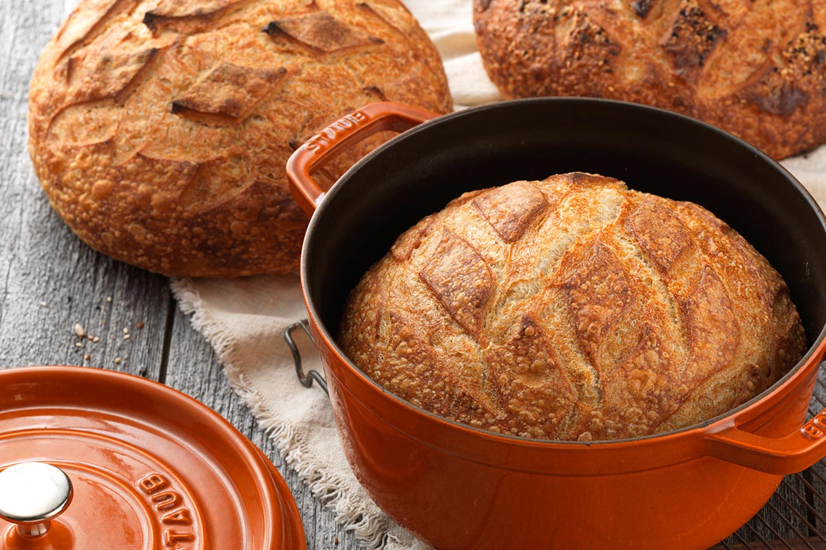 Sourdough Bread with Starter in a Dutch Oven