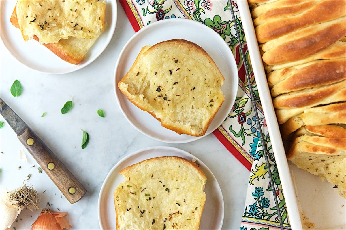 Butterflake Herb Loaf Bakealong via @kingarthurflour