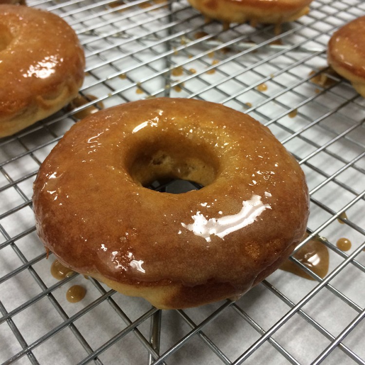 Freshly glazed doughnuts