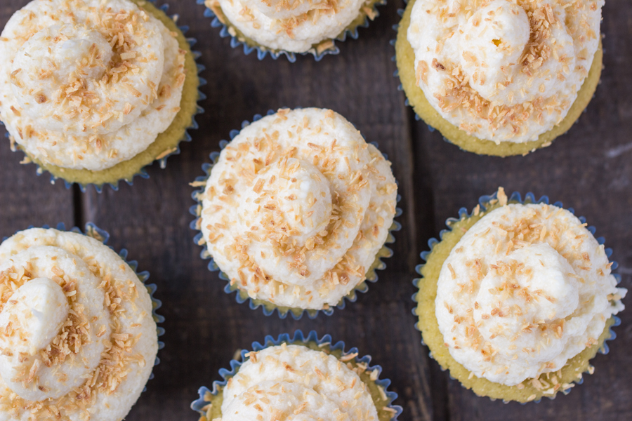Vanilla Coconut Flour Cupcakes via @kingarthurflour