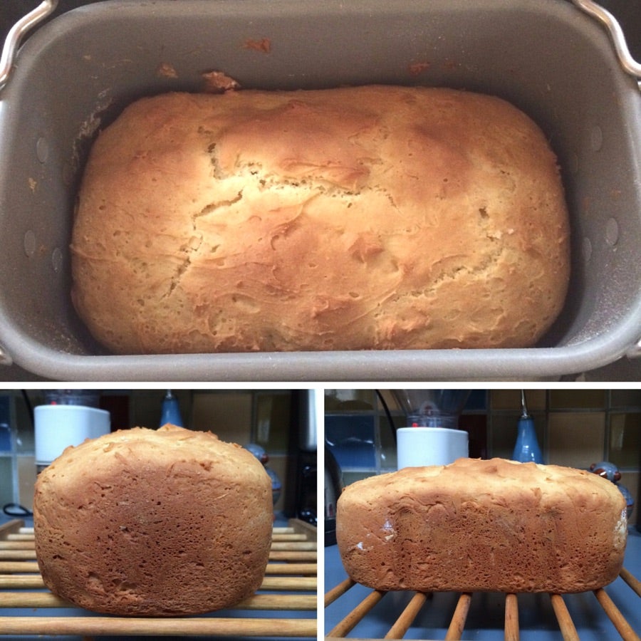 I bought a bread machine, and after 3 tries I successfully made a good  gluten free loaf! Size comparison in photo 2 of the homemade bread next to  a slice of Canyon