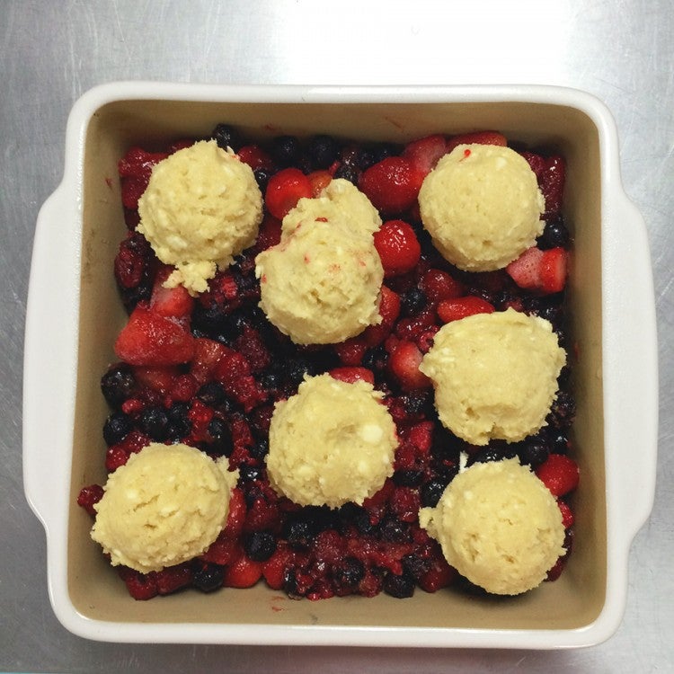 How to make Almond Flour Berry Cobbler via @kingarthurflour