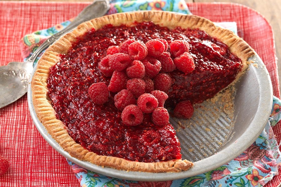 Fresh Raspberry Pie via @kingarthurflour