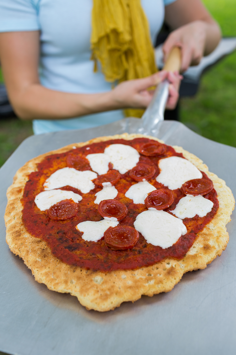 Grilled Pizza via @kingarthurflour