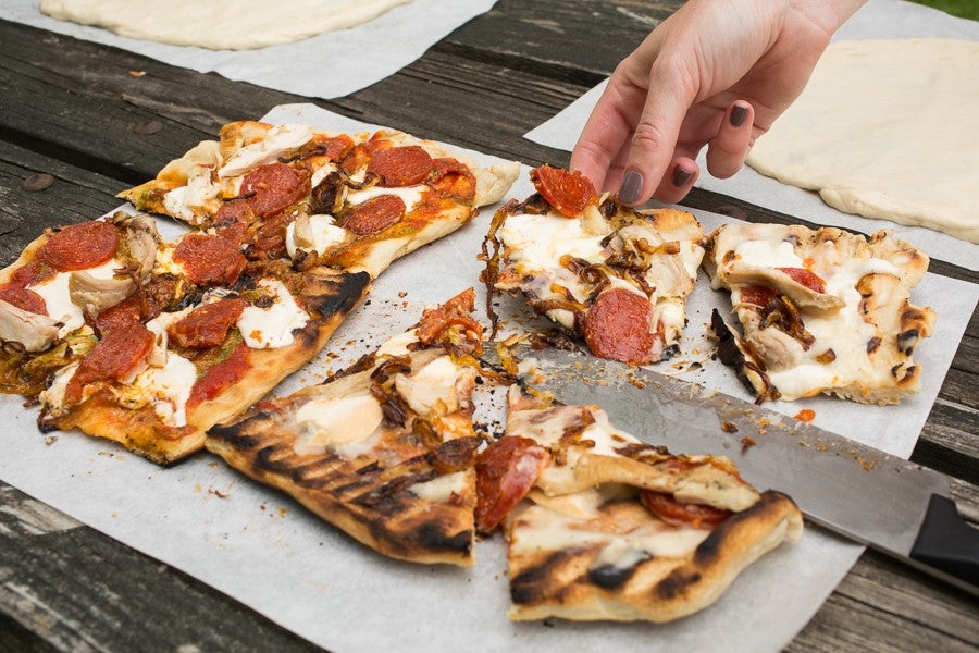 Grilled Pizza via @kingarthurflour