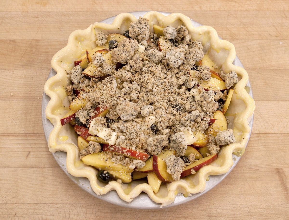 How to make Blueberry Nectarine Pie via @kingarthurflour
