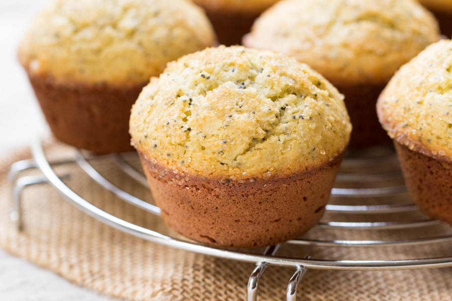 Almond Flour Lemon Poppy Seed Muffins via @kingarthurflour