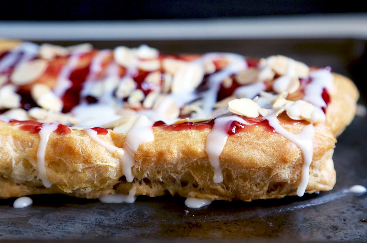 Almond puff loaf via @kingarthurflour