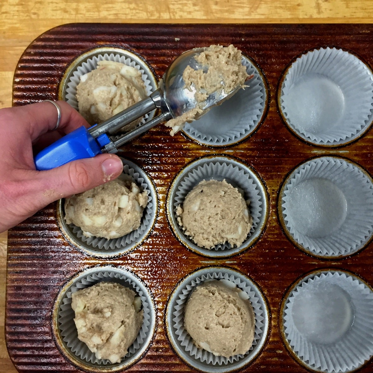 How to make apple muffins via @kingarthurflour