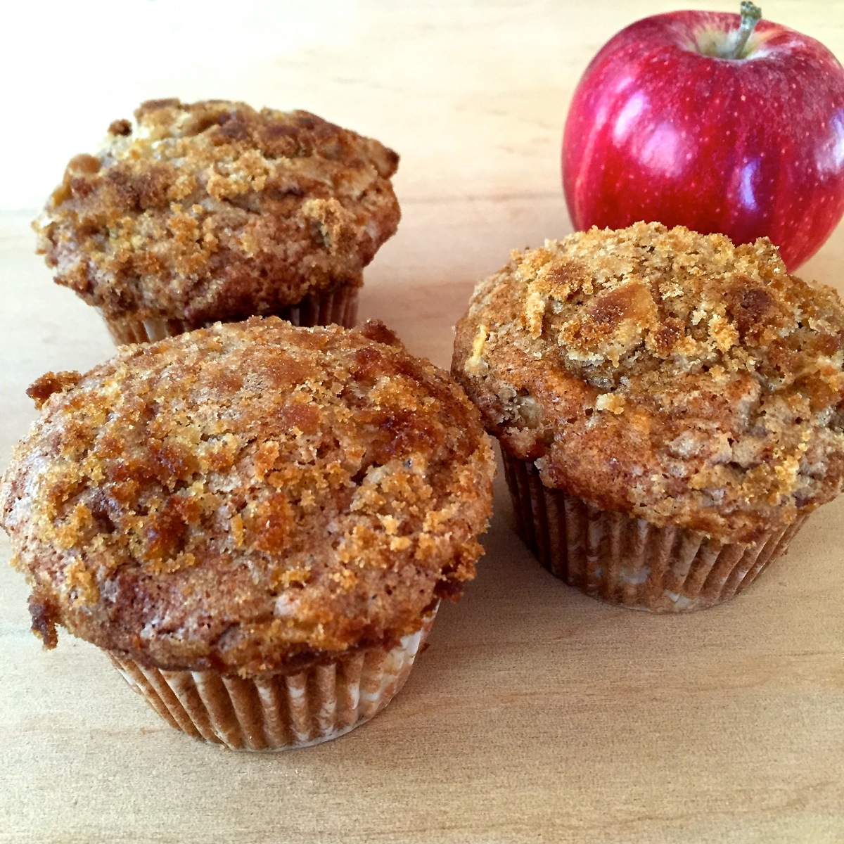 Apple muffins via @kingarthurflour