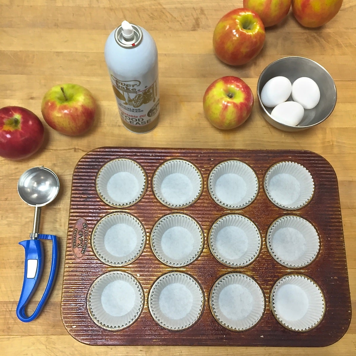 How to make apple muffins via @kingarthurflour