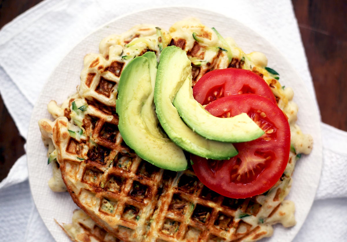 Savory waffles via @kingarthurflour