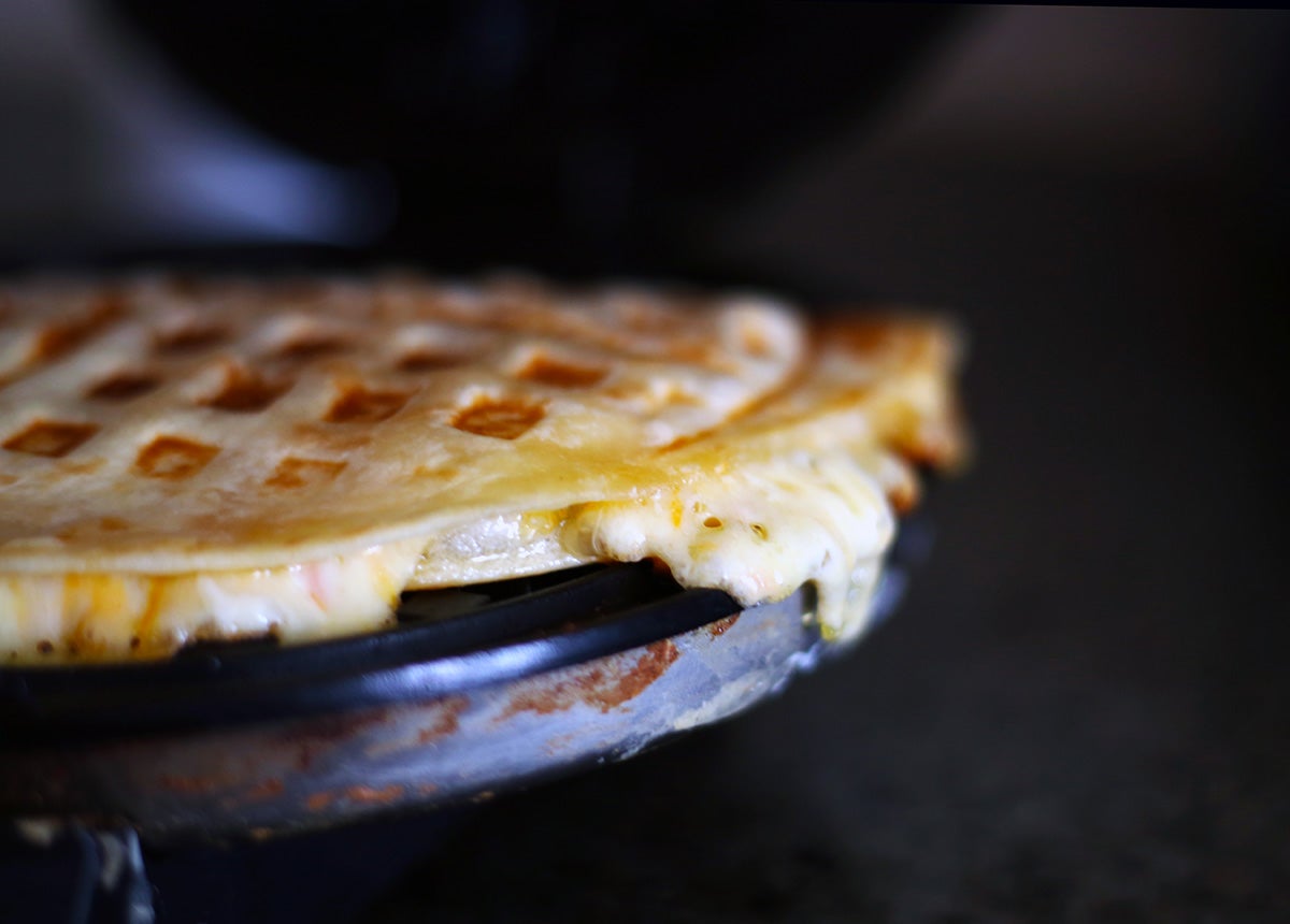 Savory waffles via @kingarthurflour