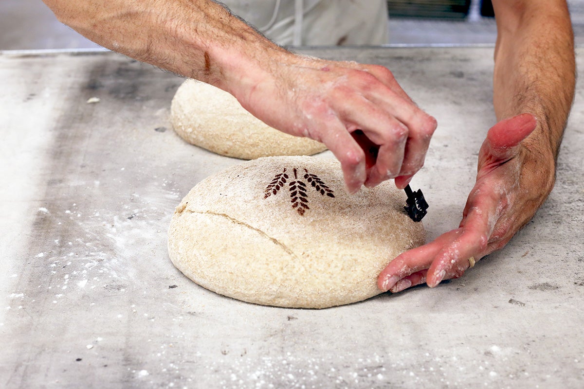 Artisan bread stenciling via @kingarthurflour