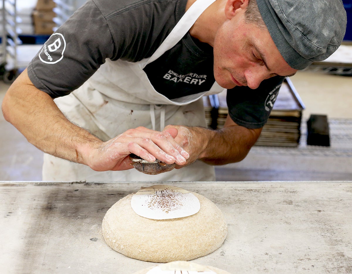 Artisan bread stenciling via @kingarthurflour