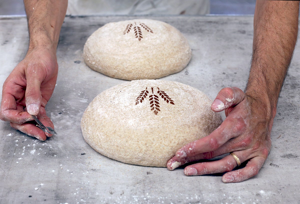 Artisan bread stenciling via @kingarthurflour