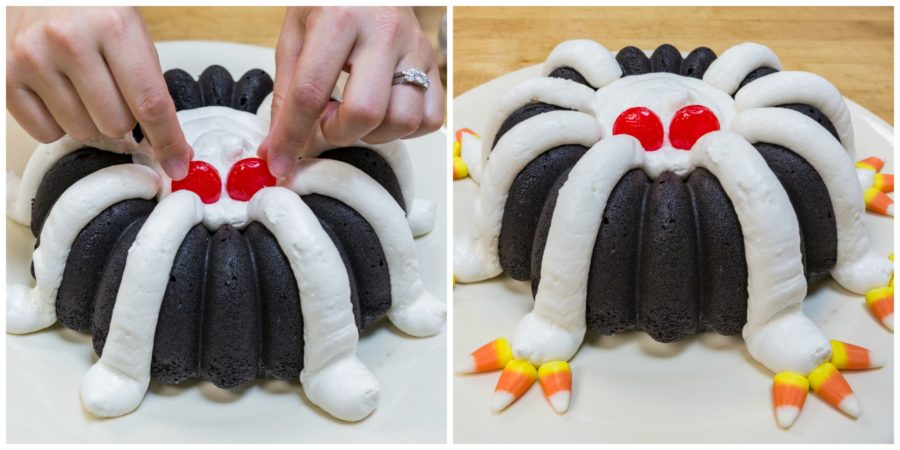 How to make Halloween Spider Bundt via @kingarthurflour