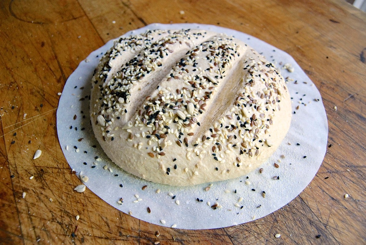Whole wheat no-knead bread via @kingarthurflour