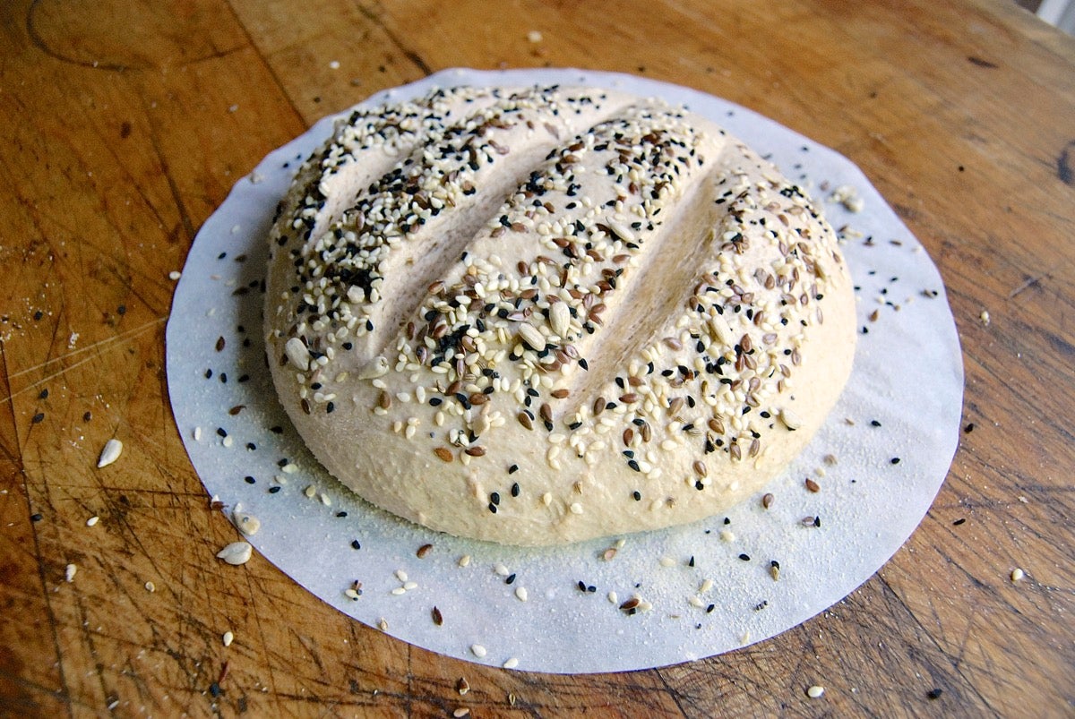 Whole wheat no-knead bread via @kingarthurflour