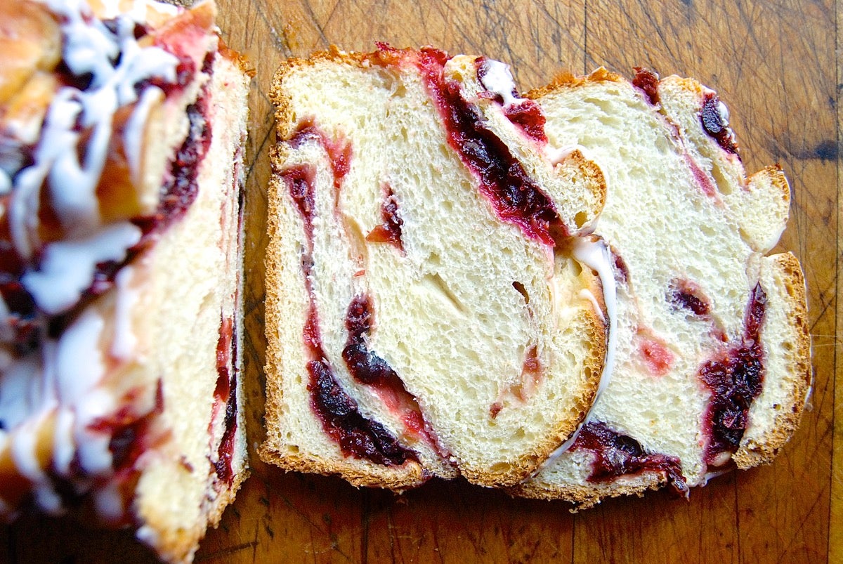 Cranberry-Orange Babka via kingarthurflour