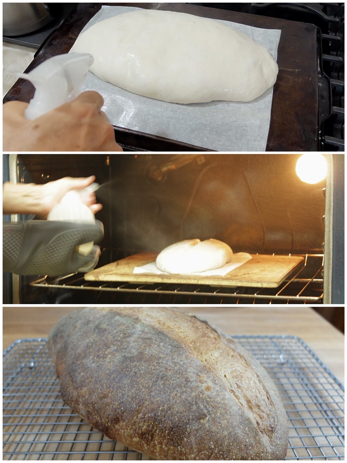 For better steam, bake your bread with towels