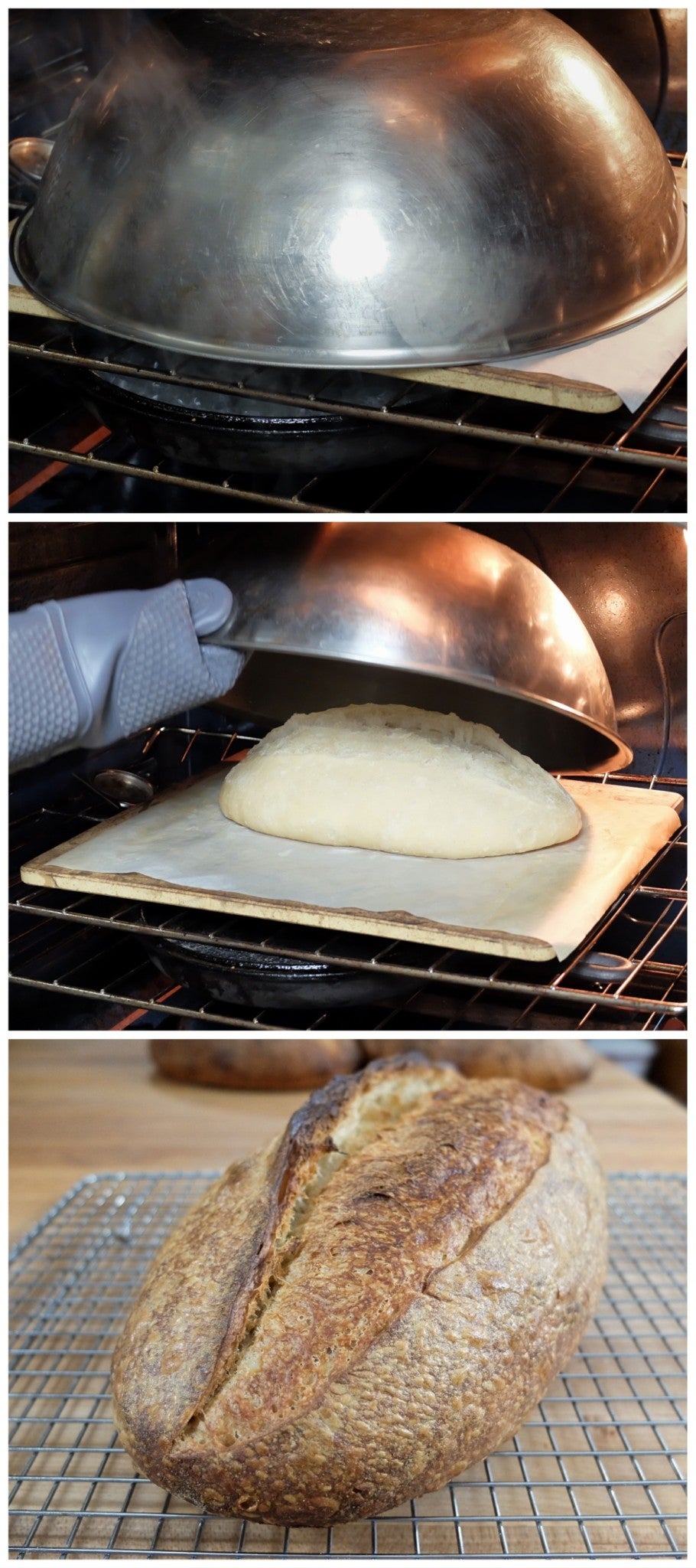 Baking bread with steam