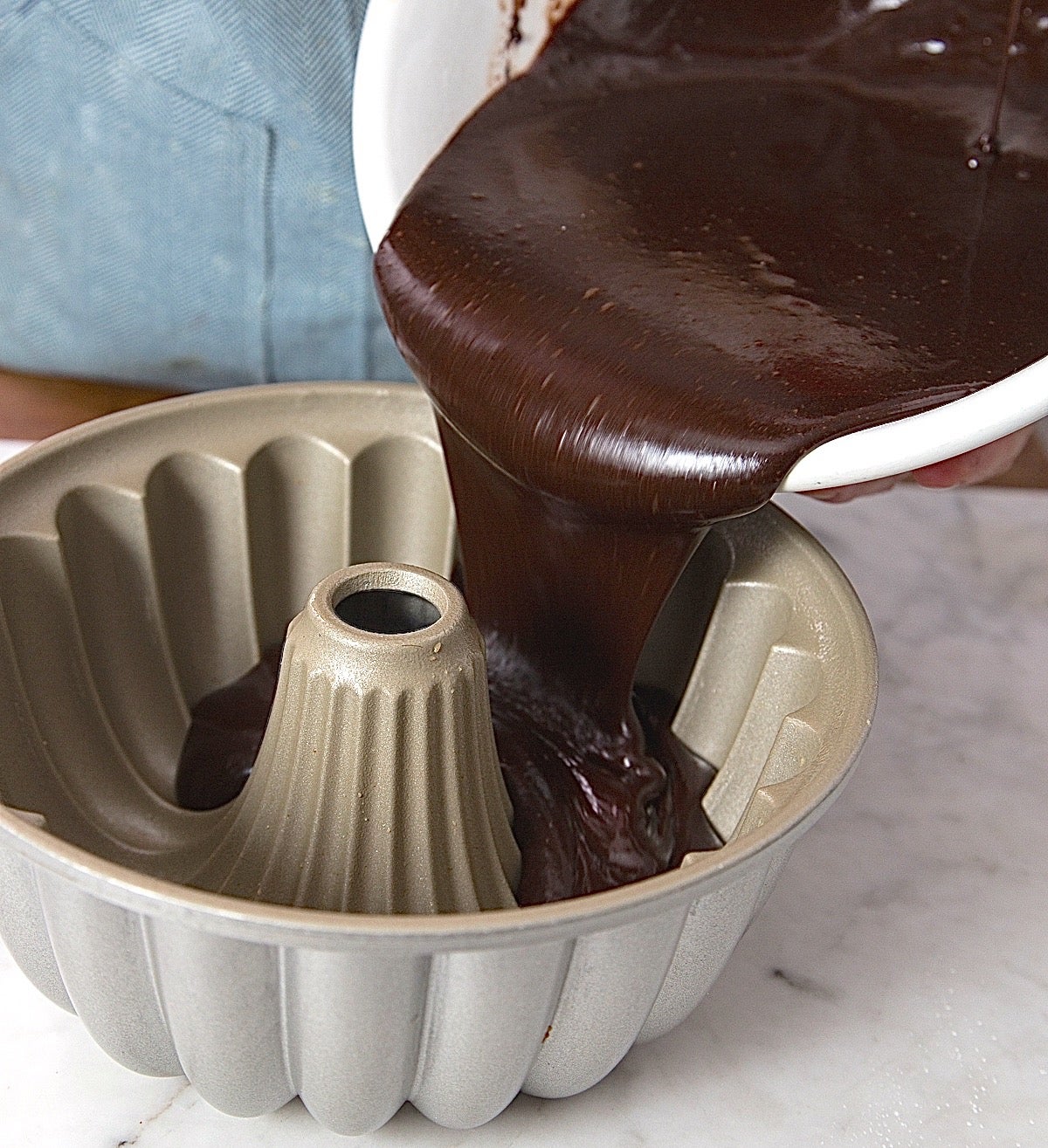 How to make Chocolate Fudge Bundt Cake via @kingarthurflour