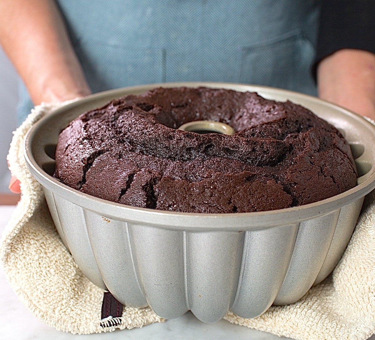 How to make Chocolate Fudge Bundt Cake via @kingarthurflour