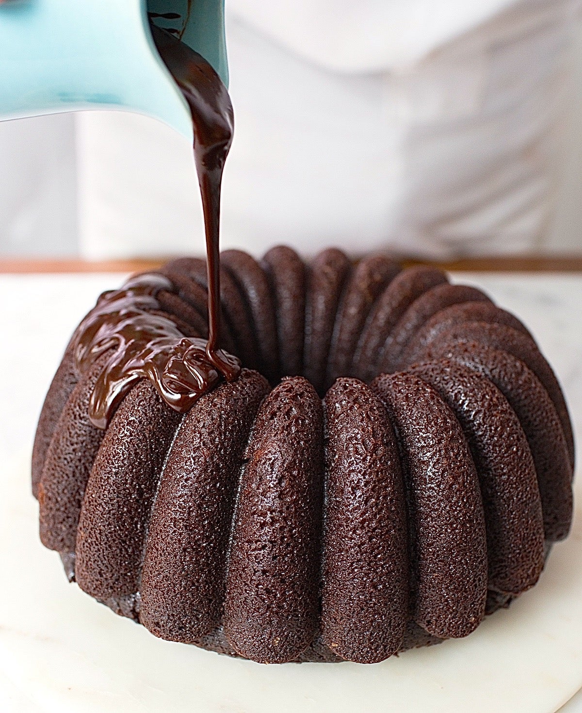 How to make Chocolate Fudge Bundt Cake via @kingarthurflour