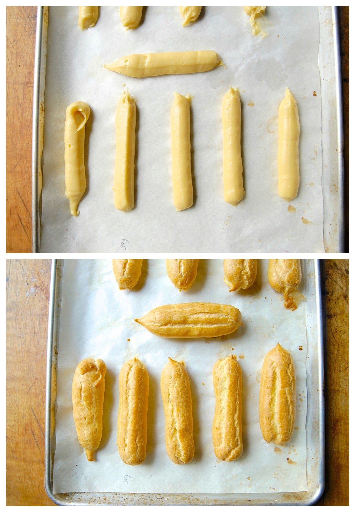 Dark Chocolate Eclairs Bakealong via @kingarthurflour