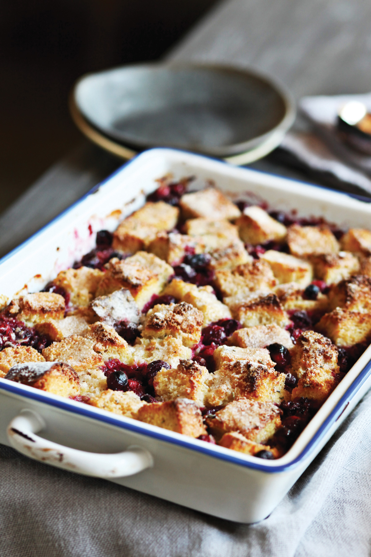 Cranberry-Rosemary Breakfast Pudding via @kingarthurflour