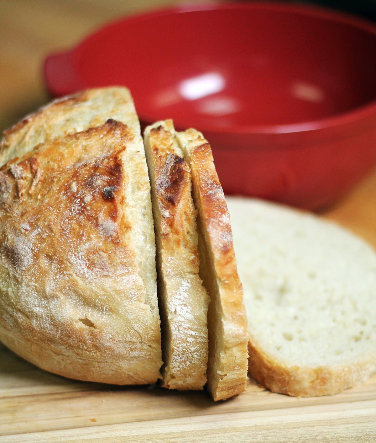 Bread baking in a Dutch oven