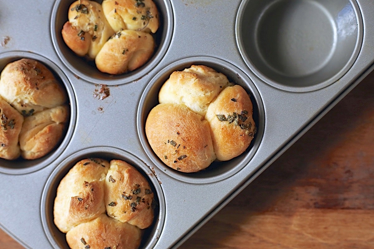 Butterflake Herb Loaf Bakealong via @kingarthurflour