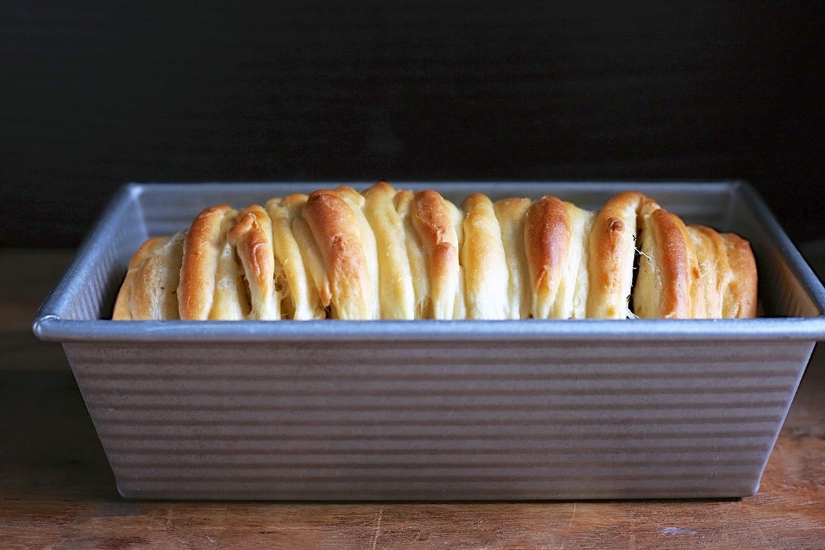 Butterflake Herb Loaf Bakealong via @kingarthurflour