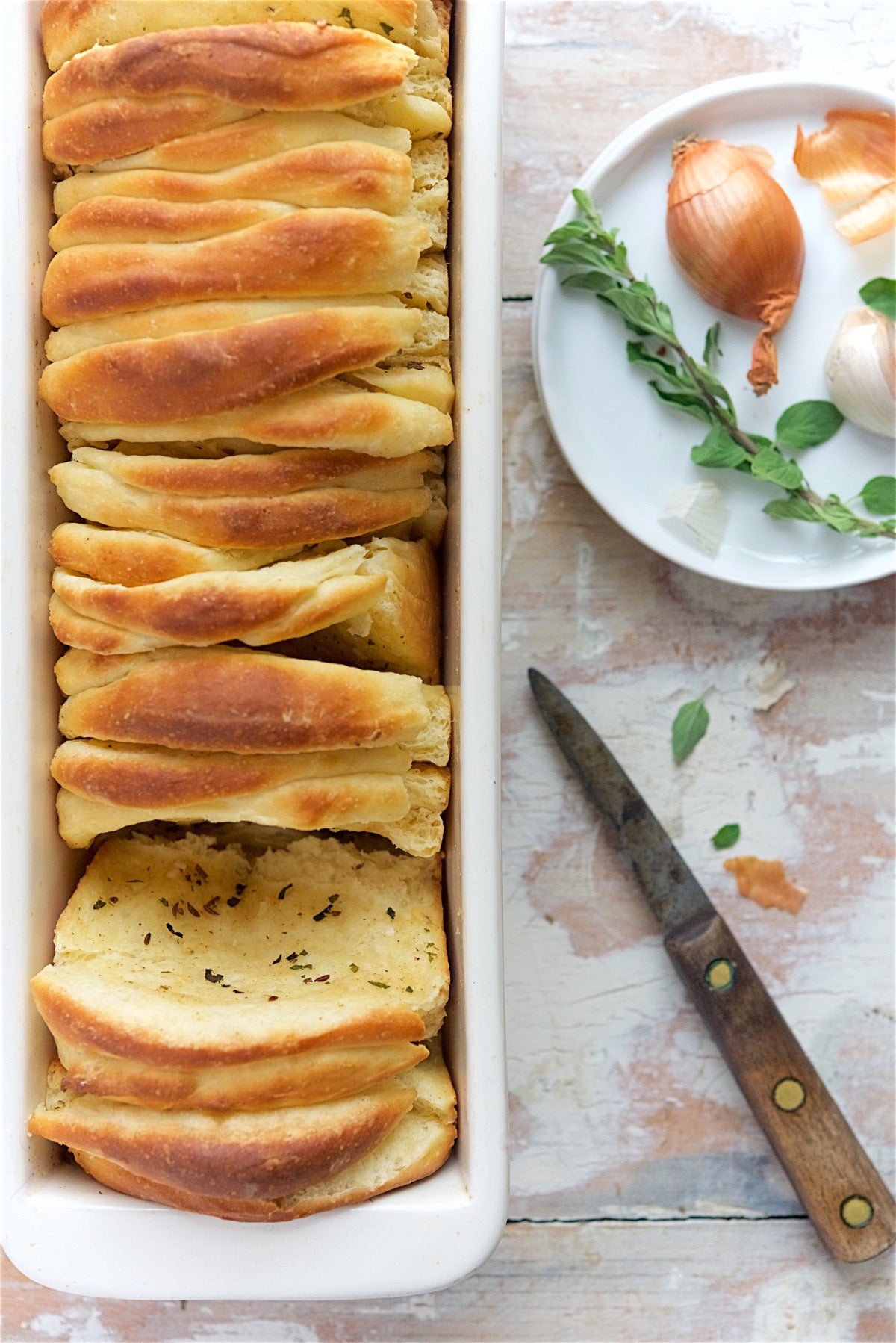 Butterflake Herb Loaf Bakealong via @kingarthurflour