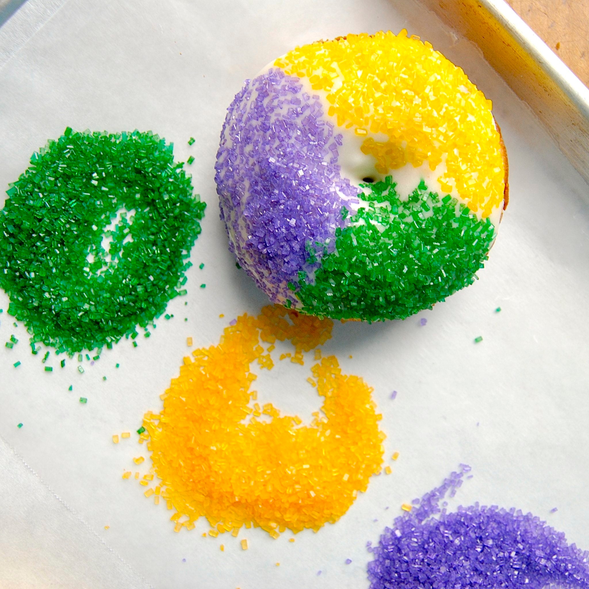 King Cake Doughnuts via @kingarthurflour