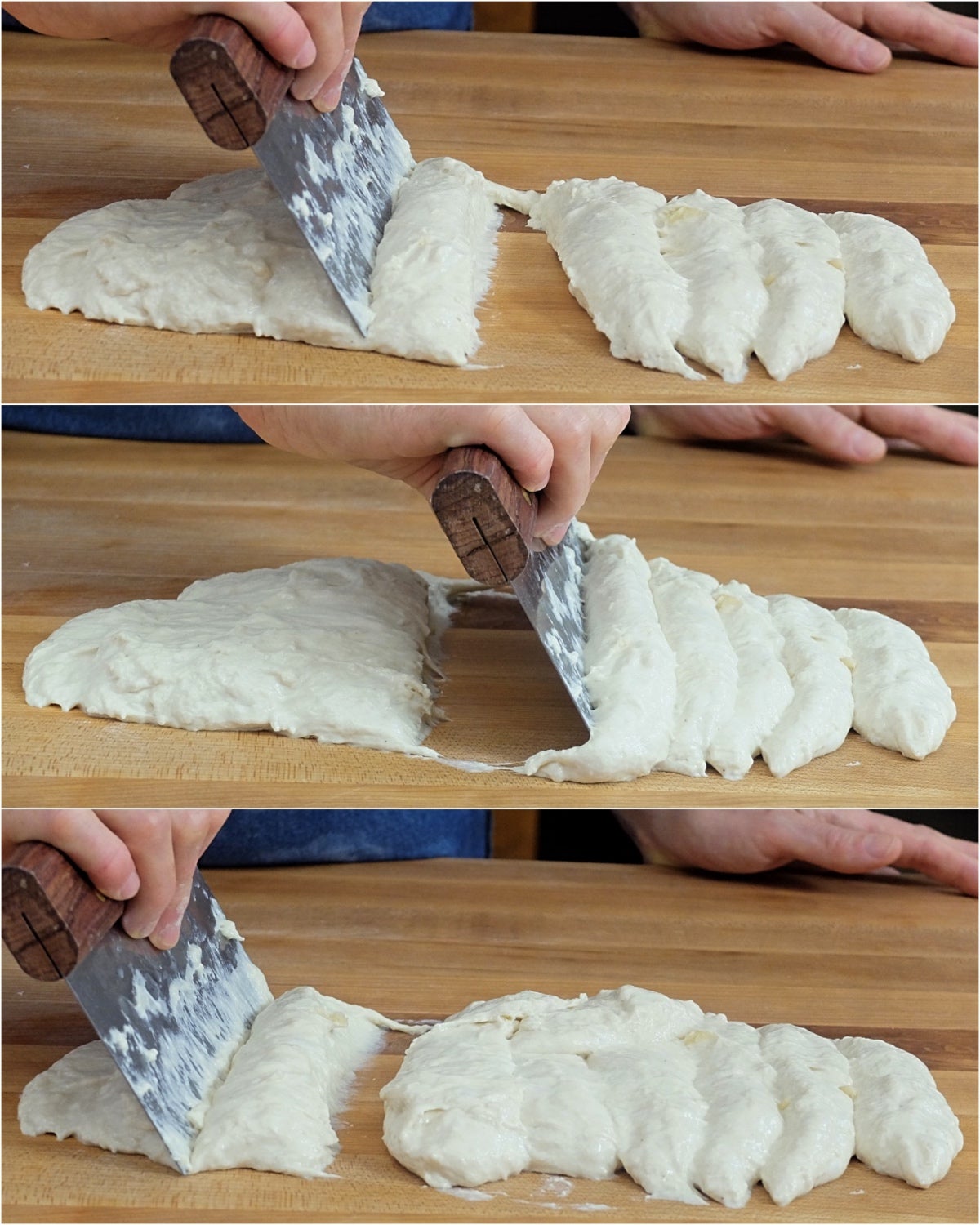 Kneading wet dough by hand via @kingarthurflour