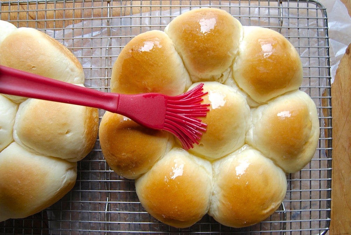 Using a thermometer with yeast bread