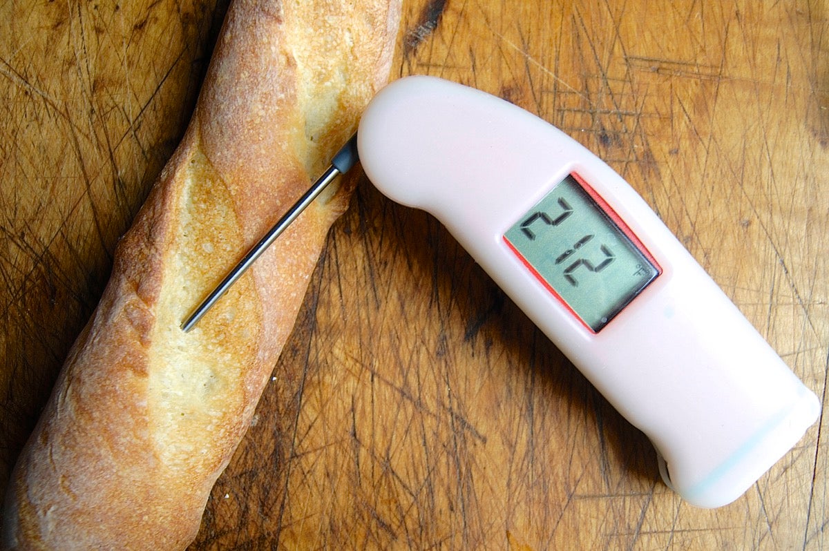 Using a thermometer with yeast bread