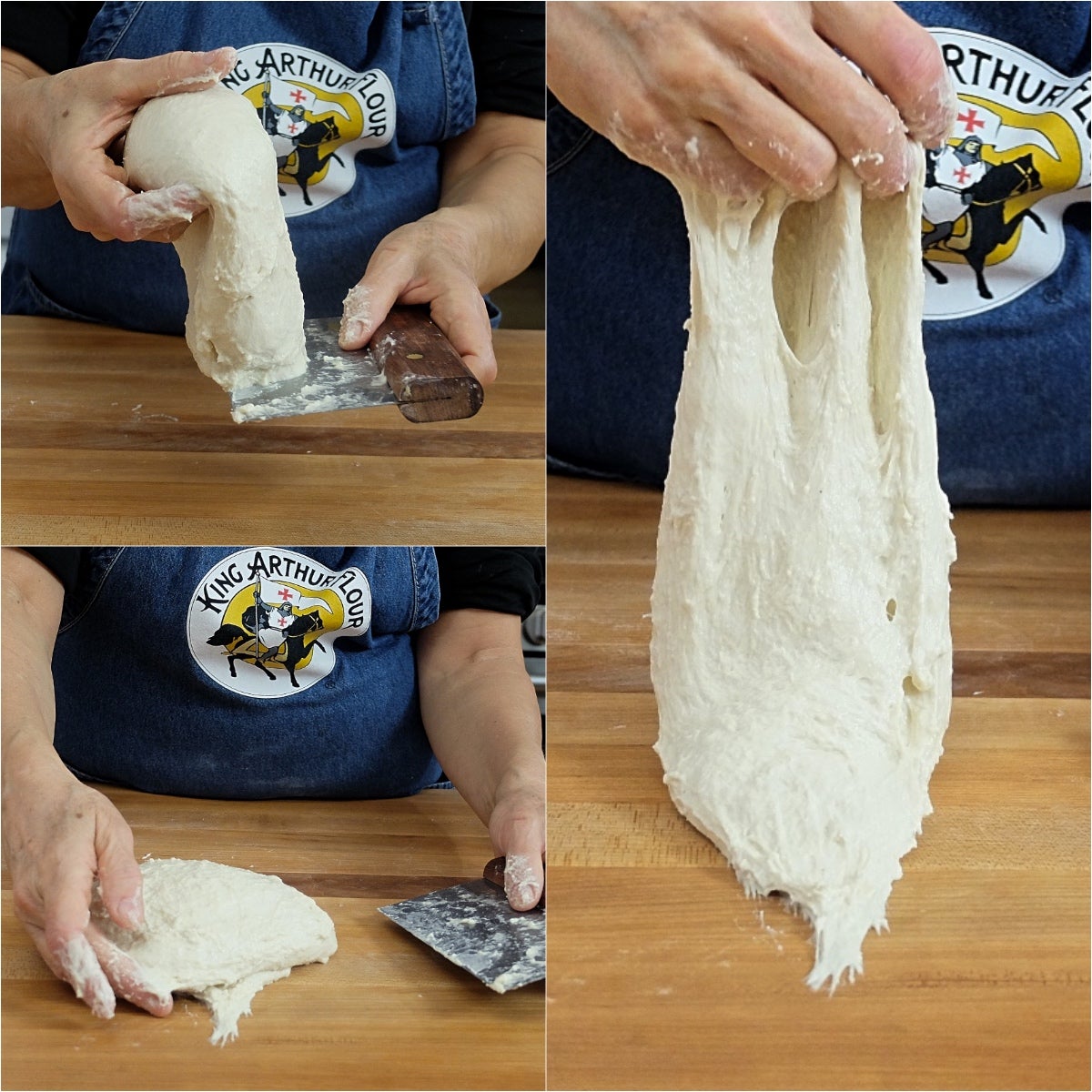 Kneading wet dough by hand via @kingarthurflour