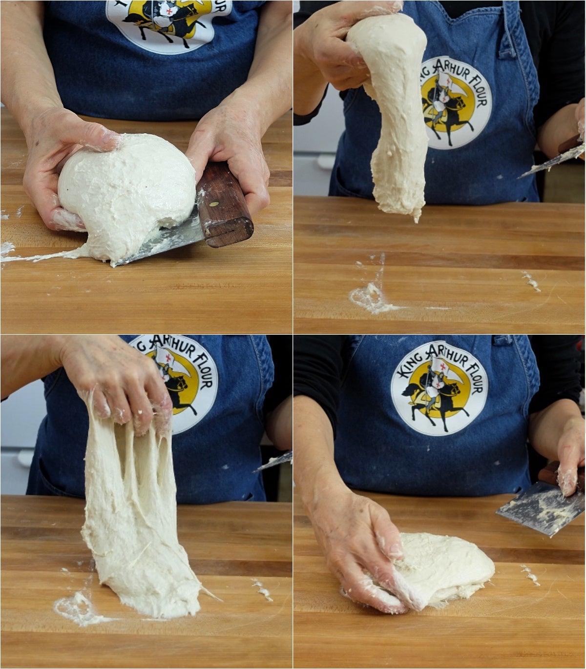 Kneading wet dough by hand via @kingarthurflour