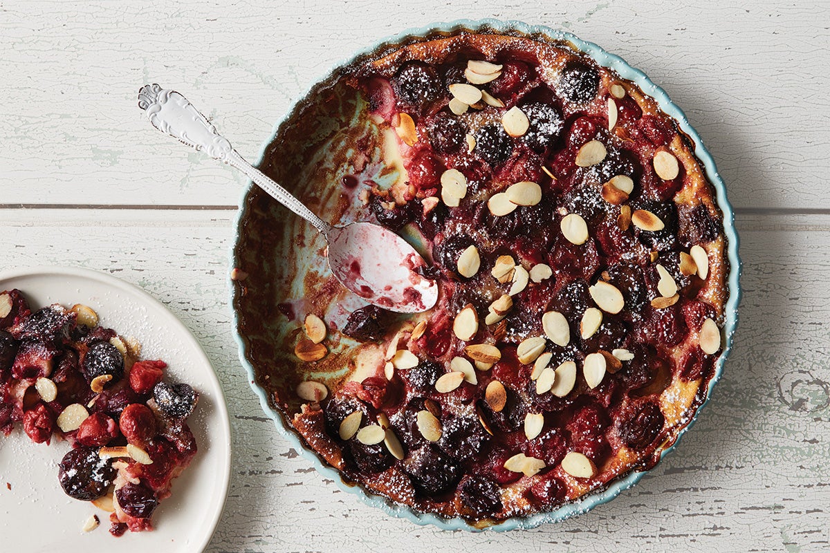 cherry clafouti via @kingarthurflour