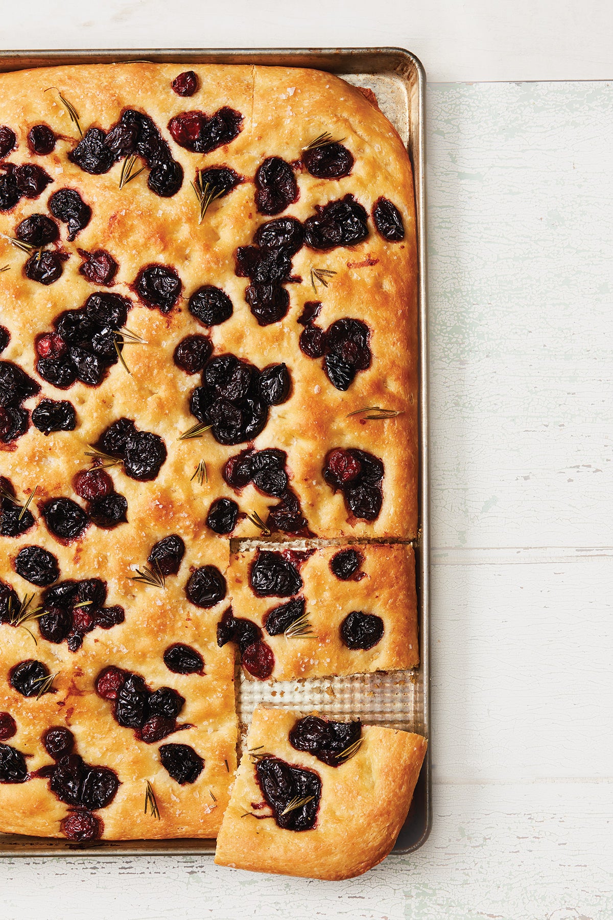 No-Knead Balsamic-Glazed Cherry Focaccia via @kingarthurflour