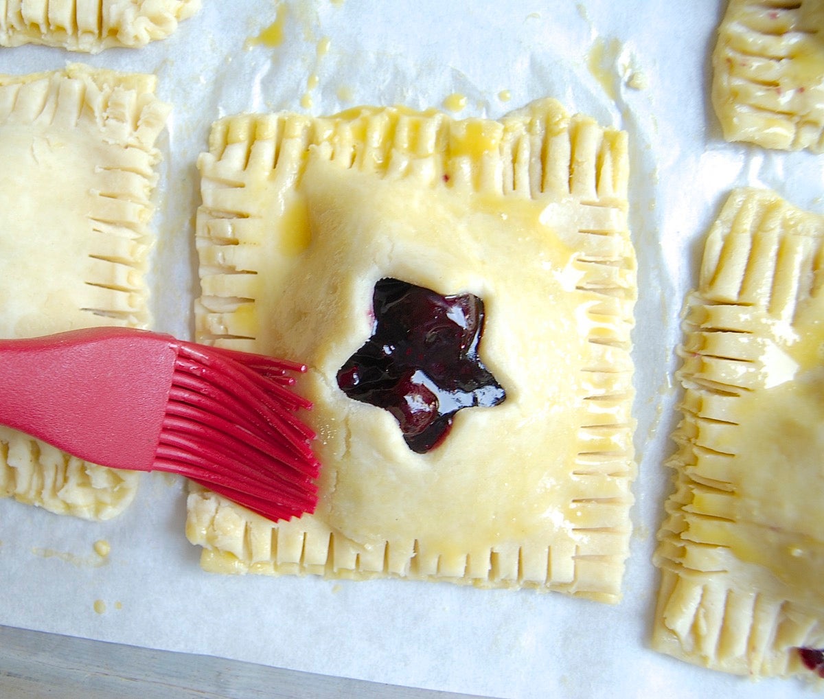 Blueberry Hand Pies Bakealong via @kingarthurflour