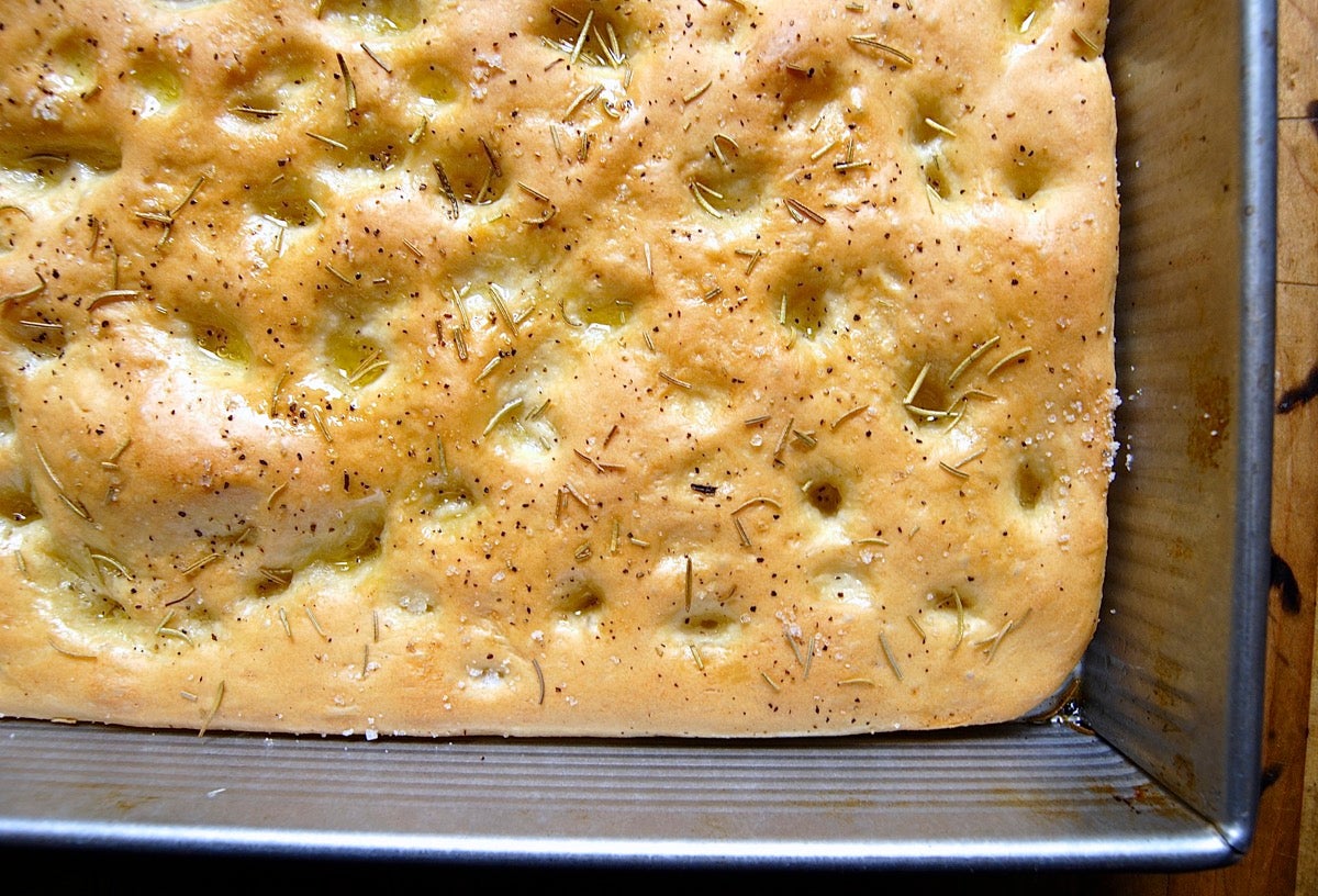 Golden Focaccia Bakealong via @kingarthurflour