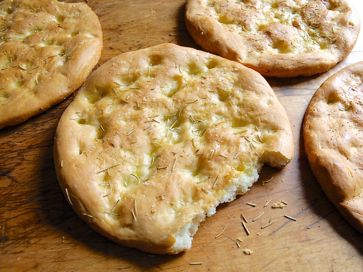 Golden Focaccia Bakealong via @kingarthurflour